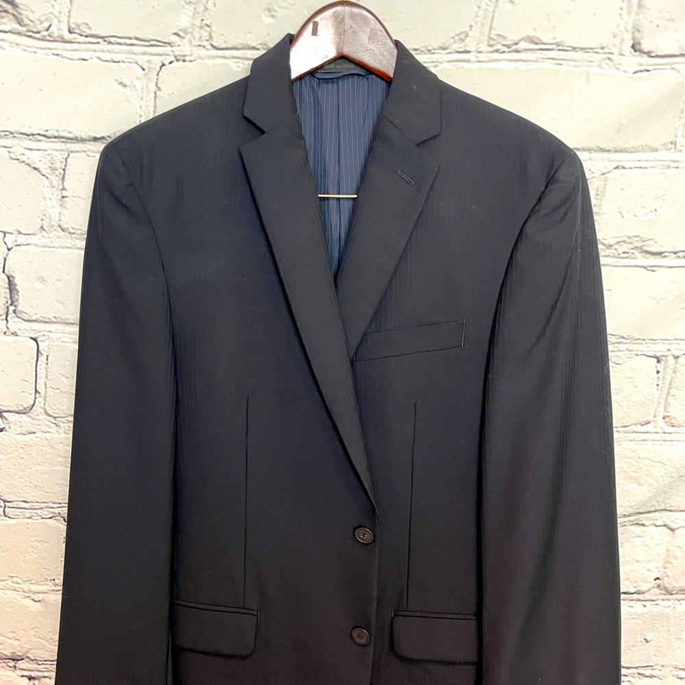 Calvin Klein Dark Blue Pinstripe Blazer